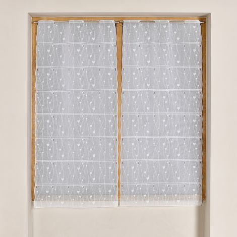 Modulable brodé à motif cœurs Blanc 60x120 cm