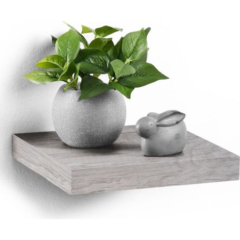 Étagère Murale Design "Flottante" 25cm Chêne Blanchi (1/2)