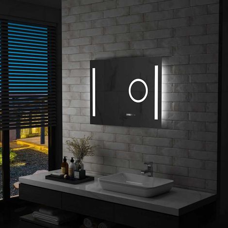 Miroir de salle de bain LED avec capteur tactile 80x60 cm