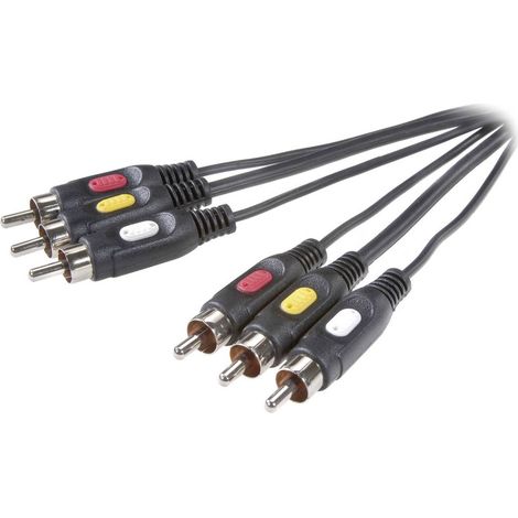 SpeaKa Professional RCA Composito AV Cavo [3x Spina RCA - 3x Spina RCA] 2 m Nero (1/4)