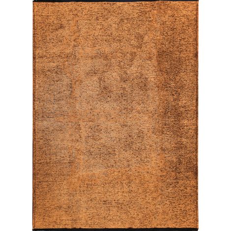 VENICE - Tapis en coton et polyester lavable tissé plat orange 80x150 (1/5)