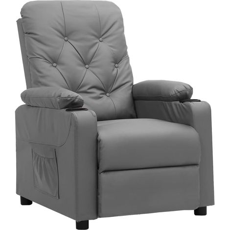 Relaxsessel Grau Kunstleder