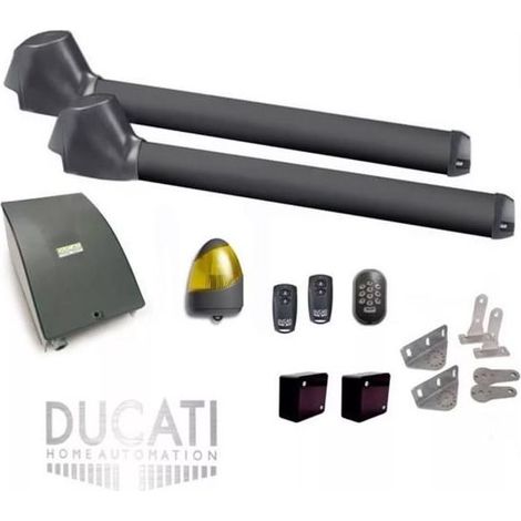 EVO748 T automatisme kit motorisation DUCATI HOME pour portail battant maxi. 4m/350kg chaque vantail avec le vérin tèlescopique (1/5)