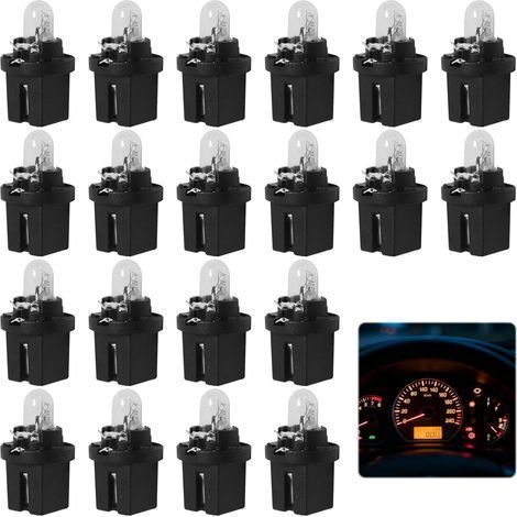 Éclairage de tableau de bord, 20 ampoules de compteur de vitesse 12V2W pour Twingo, ampoules LED T5 jaune clair pour voitures et motos, éclairage de compteur de vitesse de remplacement (1/5)
