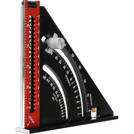 Zimmermannswinkel, Metall, Aluminium, faltbares Dreiecklineal, Kombinationswinkel, Multifunktions-Dreieck, Winkellineal, Winkelmesser, 45 90 Grad/Zimmermannswerkzeuge (1/4)