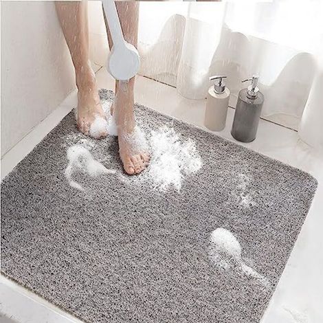 CSPARKV Tapis de Douche Antiderapant 60x60cm Tapis de Baignoire Antidérapant avec Drain, Doux PVC Luffa Tapis de Bain pour Salle de Bain, Séchage Rapide (1/4)