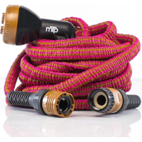 Tubo Estensibile irrigazione resistente leggero compatto 12,5 mestri Fucsia (1/5)
