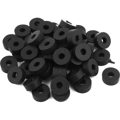 50pcs Rondelle Plate Joint Torique en Caoutchouc pour Tuyau Robinet Passe-fil 11mm Diamètre Extérieur (1/2)