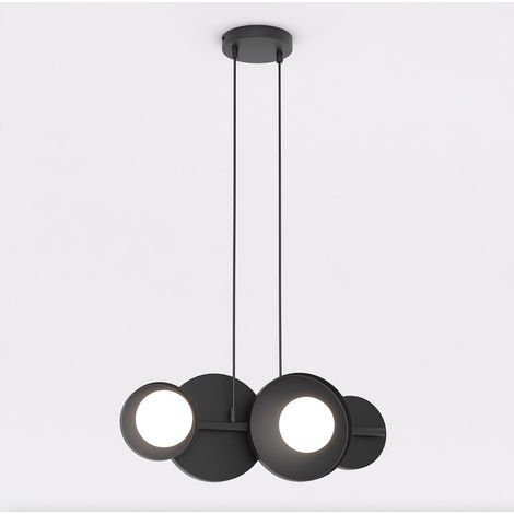 Lampada a sospensione Model in acciaio nero con sfere luminose