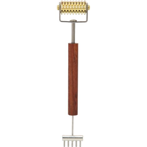 Rouleau de massage visage en cuivre double tête, manche en bois, favorise la circulation sanguine, soin peau anti-âge. (1/5)