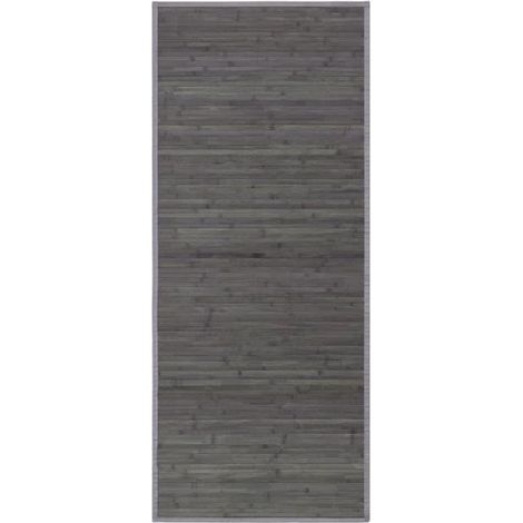 Tapis de sol antidérapant - JUANIO - 175 x 75 cm - Bambou 2,2 mm - Rayures gris - Antidérapant (1/3)