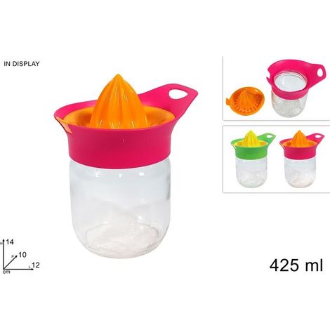 1 Pezzo Spremiagrumi Manuale in Vetro con Contenitore Vari Colori (1/2)