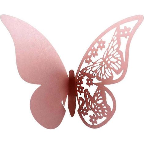 Schmetterlingshochzeit: Weingläser, Namensschilder, Tischdekoration-80pcs-Pink (1/3)