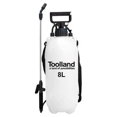 Toolland Pulverizador de 8L blanco con boquilla ajustable