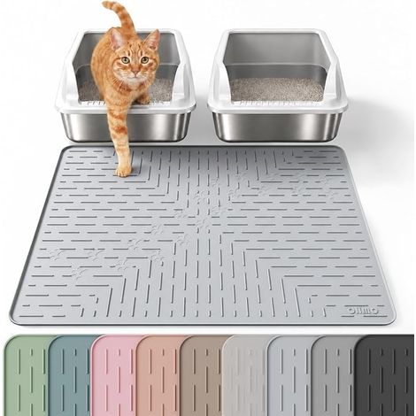 Rubber Silicone Cat Litter Mat (80 x 60 cm), Mat for Cat Litter Tray (1/5)