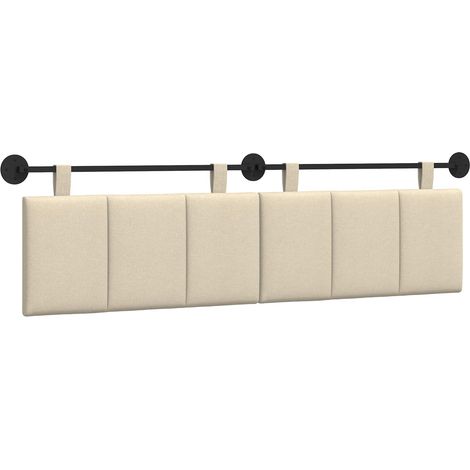 Tête de lit suspendue Montage mural Crème 190 x 55 x 5 cm tissu (1/5)