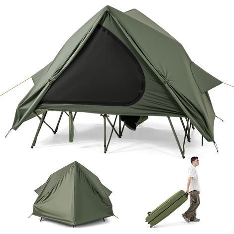 Campingzelt mit Feldbett für 2 Personen, wasserdicht, tragbar