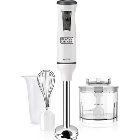 Black e Decker BXHBA600E Frullatore ad Immersione 600 W Bianco (1/5)