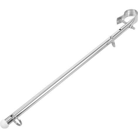 Mât de drapeau en acier inoxydable, mât de drapeau pour bateau, mât de drapeau marin, mât de drapeau pour yacht, support de drapeau en métal-39.20X5.50X2.00CM-Silver