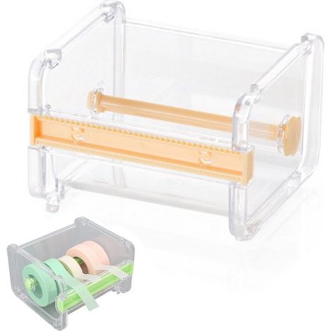 Dispensador de cinta, Soporte para cinta Washi con cortador, No excluye cinta, Apto para cinta adhesiva/cinta Washi, 10,3 × 9,1 × 7,1 cm, Verde (1/5)