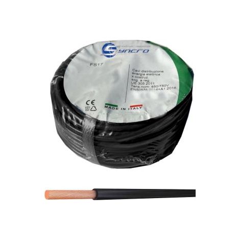 Syncro cavo filo flessibile unipolare 1,5mmq 10mt colore nero fase - SYFS171510N