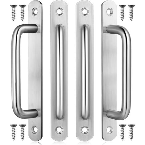 Lot de 4 Poignées de Porte Modernes en Alliage D'aluminium, 160 Mm, pour Portes Coulissantes, Placards et Armoires, Montage par Vis, Usage Intérieur et Extérieur, Finition Lisse (1/5)
