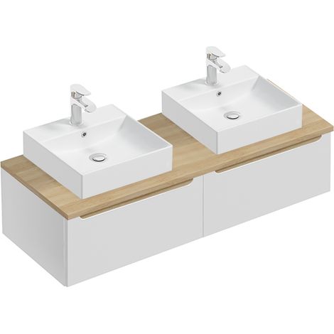 Mobile bagno doppio lavabo Livia bianco 120cm