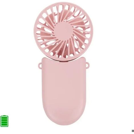 Mini ventilateur portatif avec batterie rechargeable et cordon de suspension. (1/5)