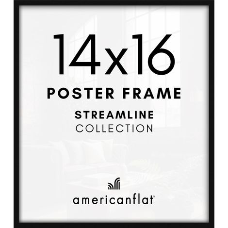 Cadre photo noir 35,6 x 40,6 cm – Cadre photo fin avec plexiglas poli – Matériel de suspension inclus pour affichage horizontal et vertical pour mur (1/5)