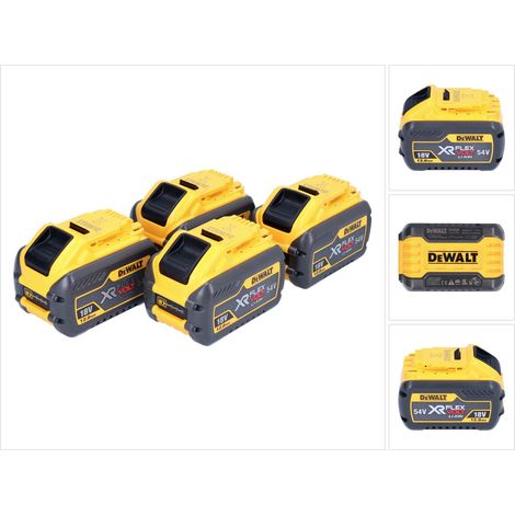 DeWalt 4x DCB 548 batteria 18 V / 54 V max. 12 Ah / 12000 mAh Li-Ion XR FLEXVOLT - con indicatore del livello di carica