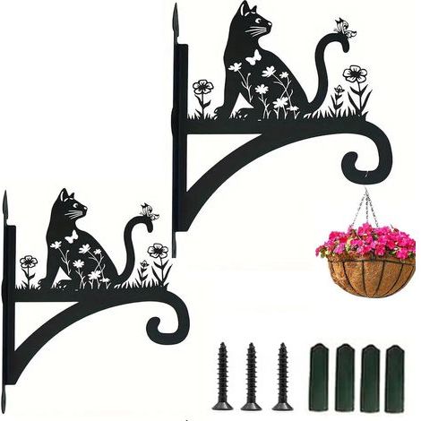 2pcs Supports Panier À Suspendre, Hanging Plant Holder, Supports Jardin Suspendus Cintres Pot Fleur Avec Vis, Pour Lanternes (1/5)