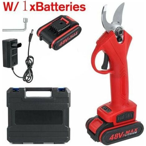 Tijeras de podar inalámbricas de 48 V con 1 batería roja de 48 V (1/4)