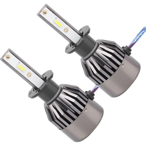 Lot de 2 ampoules LED H3 60W blanc froid pour phares auto, lumière hyper concentrée, driver intégré G21 (1/5)