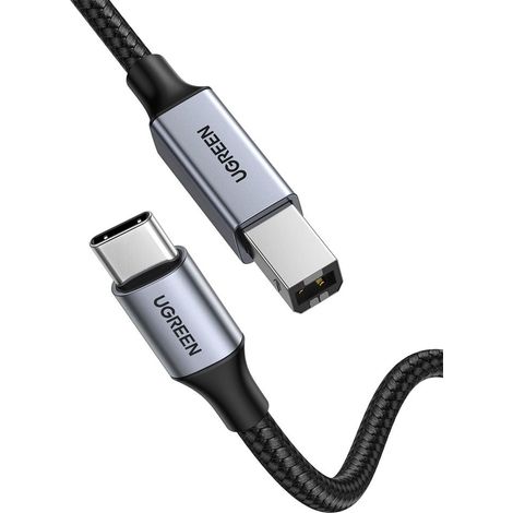 Cavo per stampante UGREEN USB-C a USB-B 2.0, 1 m - Grigio siderale