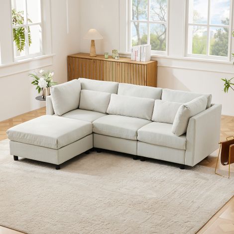 Modernes Design, Polstermöbel, Sofa, Dreisitzer-Sofa, Wohnzimmersofa, Ecksofa mit Fußhocker, L-förmiges Ecksofa, Video verfügbar
