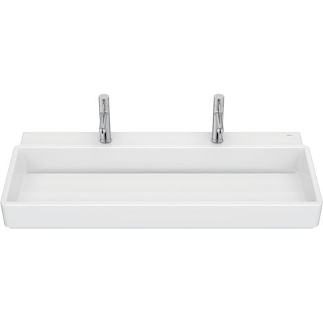 Lavabo mural autoportant percé 2 trous ROCA Tura blanc brillant 100 cm