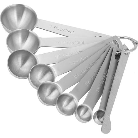 9-teiliges Messlöffel- und Messbecher-Set aus Edelstahl 304 für Küche und Backen (1/5)
