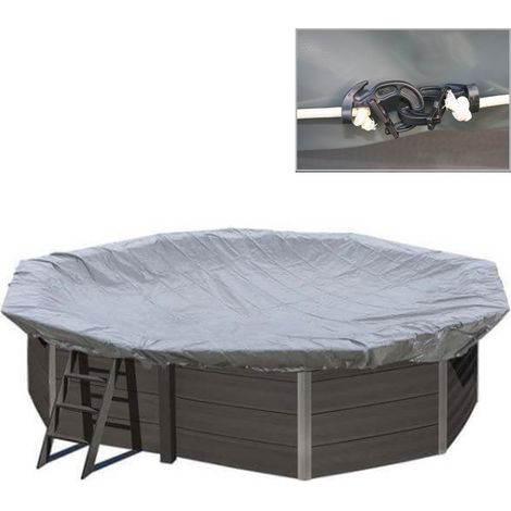 Bâche d'hivernage 580 g/m² pour piscine composite octogonale 5,24 x 3,86 m - Gré