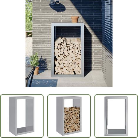 vidaXL Porte-bûches acier galvanisé -  Portant de bois de chauffage 60x40x100 cm acier galvanisé (1/5)