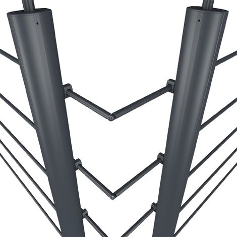 Coudes de jonction de tubes lot de 5, gris anthracite RAL 7016, Kordo