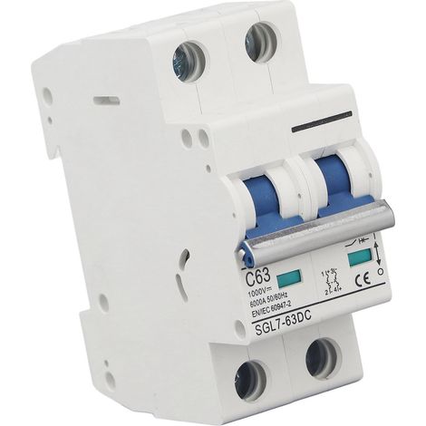 Disjoncteur miniature CC structure L7 pour systèmes photovoltaïques solaires, 2P 1000V 63A (1/5)