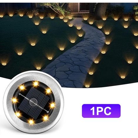 Projecteur solaire d'extérieur à 8 LED pour comptoir, encastré (1/5)