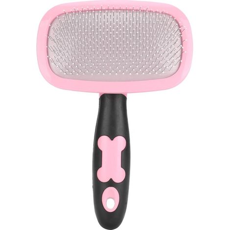 Peigne à poils pour chat et chien, rotation à 360°, brosse démêlante, outil de toilettage pour animaux, rose à pois (1/5)