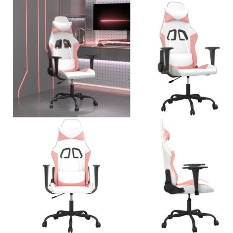 Gaming-Stuhl Weiß und Rosa Kunstleder - Gaming-Stuhl - PC-Stuhl - Gamer Chair - Bürostuhl - Schreibtischstuhl - Home & Living (1/5)