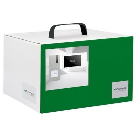 Kit vidéophone couleur 1 logement avec platine + moniteur Maxi BM 7" 16/9 + alim 230V cablage Simplebus Quadra COMELIT 8461X/BM (1/2)