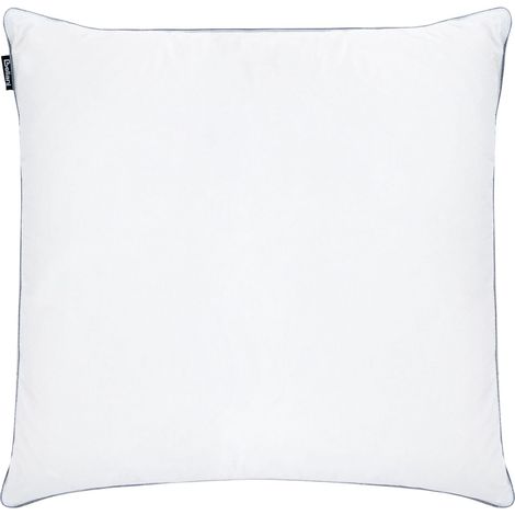 Cuscino alto a triplo scomparto in cotone con Imbottitura in piuma d'oca Bianco 80 x 80 cm Teide