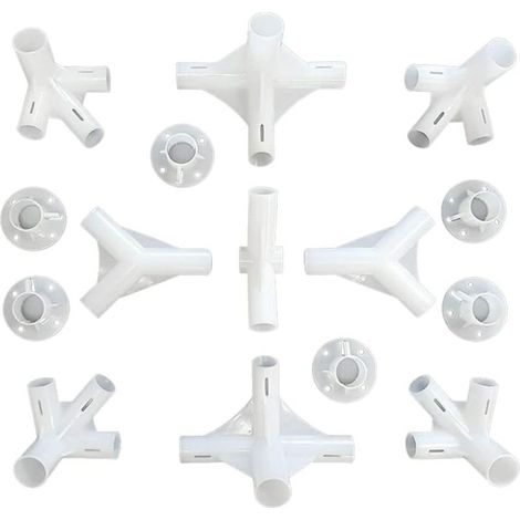 Lot de 15 connecteurs de tente en plastique pour auvent de tonnelle de 3 x 6 m, pieds de connecteur central de 25/19 mm, outil de camping en plein air (1/5)