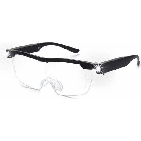 Loupe à 160 % fonctionnant sur piles avec lumière LED - Loupe puissante - Lunettes mains libres pour le travail de près, XU, L'artisanat, La bijouterie, La lecture et la relaxation - KZQ (1/4)