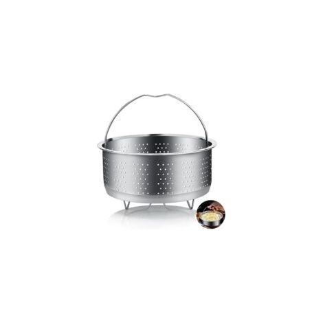 Cesta vaporera de 20 cm – Acero inoxidable 304 – Circulación de vapor óptima – Para cocinar rápidamente verduras, huevos, pescado y carne.
