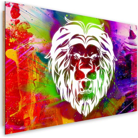Quadro deco panel, Astrazione di leone colorato - 60x40 (1/5)
